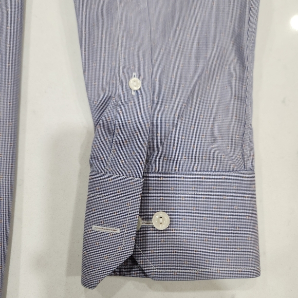 Eton Shirt Mens M 39 15.3/4 Blue Button Up Harrogate Contemporary Long Sleeve - Picture 4 of 12